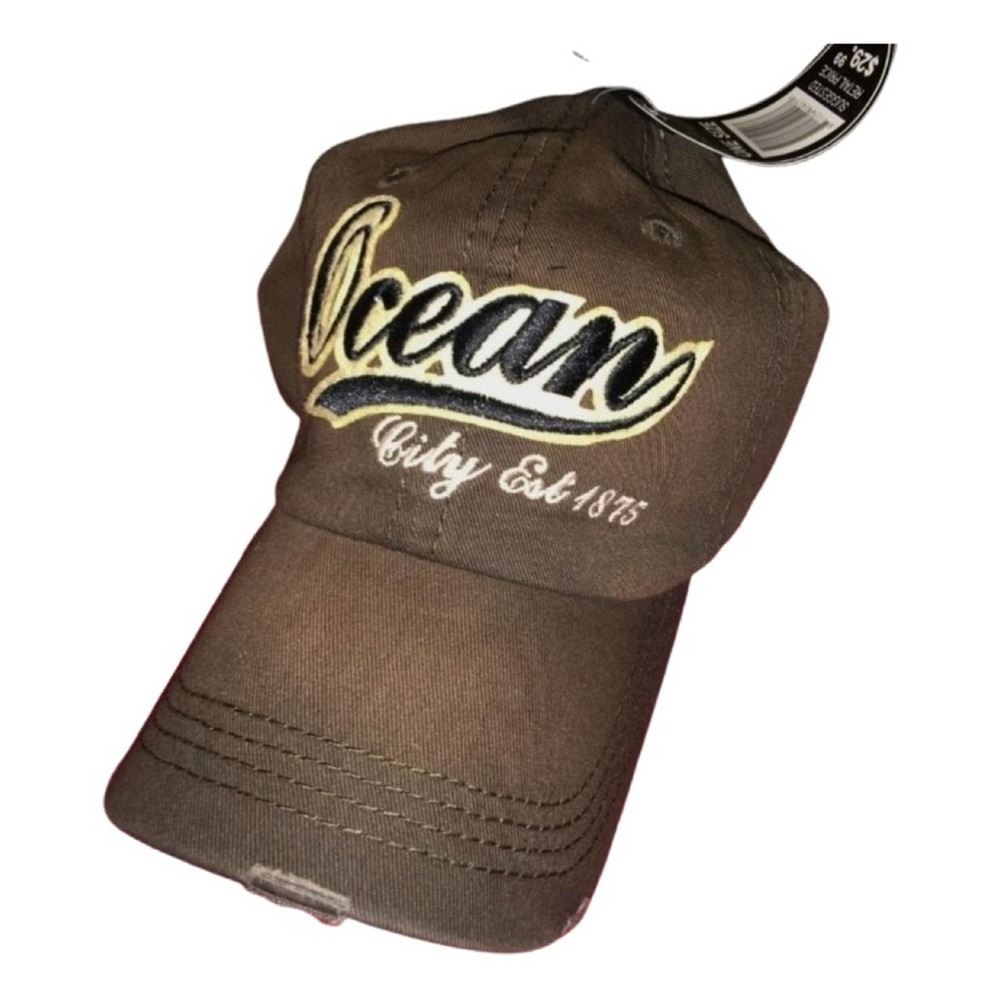 NEW! Brown Ocean City Ball Cap Hat Baseball Cap Vacation Unisex